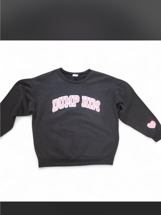 orange kiss Tops - Orange Kiss Grey Sweatshirt with Pink 'Dump Him' Applique